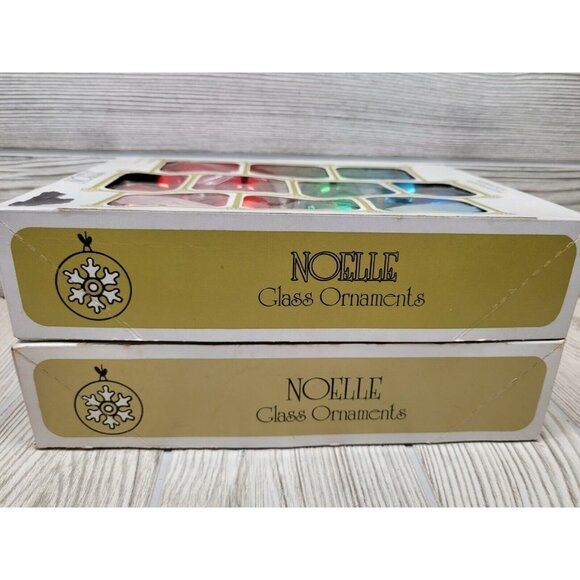 Noelle Glass Christmas Ornaments Shiny Gold Red Green Blue Silver Set of 22 - Picture 5 of 8